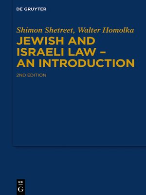 cover image of Jewish and Israeli Law--An Introduction